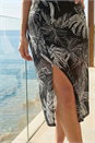 Black Petite Abstract Mesh Puff Stretch Dress, Image 4 of 4