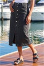Charcoal Dusk Denim Button Skirt, Image 1 of 4