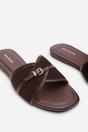 Dark Brown Cevora Cross Over Buckle Slide On Sandal, Image 5 of 6