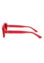 Red Retro-Inspired Bold Rectangle Sunglasses, Image 3 of 7