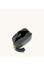 Dark Grey The Tassel Dark Grey Leather Crossbody Bag, Image 3 of 5