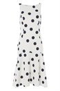 Ivory  Spot Print Flute Hem Midi Dress, Image 5 of 5