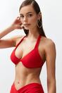Red V-Wire Padded Balconette Bikini Top, Image 1 of 5