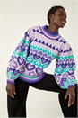 Lilac Heart High Neck Knit Jumper , Image 2 of 8