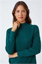 Emerald Longline High Neck Tunic Jumper , Image 4 of 5