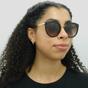 Brown Round Dark Havana Brown Gradient Sunglasses, Image 3 of 4