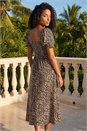 Brown Animal Print Ruched Dress, Image 2 of 4