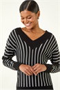 Black Metallic Stripe Knit Jumper, Image 1 of 5