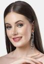 Black Diva Collection Long Fringe Chandelier Earrings, Image 4 of 5