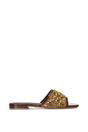 Brown XY LONDON Brown 'Ziva' Embroidered Sequin Slip On Slider Sandals, Image 1 of 6