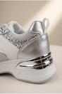 Silver iKrush Silver Chloe Womens Glitter Panel Platform Trainers, Image 3 of 5