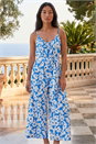 Blue Petite Textured Floral Jumpsuit , Image 1 of 4