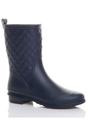 Navy Blue AJVANI Navy Blue Waterproof Wellingtons Quilted Ankle Boots Wellies, Image 1 of 6