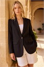 Black Single Breasted Smart Blazer, Image 1 of 4