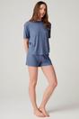Blue "Boom Bloom!" Bamboo Short Pyjama Set, Image 2 of 6