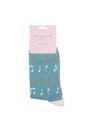 Teal 1 Pack Ladies Novelty Patterned Bamboo Socks, Image 2 of 3