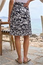 Black A-Line Palm Mono Print Skirt, Image 3 of 4