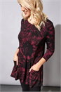 Wine Tie Dye Pocket Swing Top, Image 4 of 4