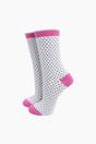 Light Grey Sock Talk Light Grey Polka Dots Combed Cotton Glitter Socks, Image 1 of 4