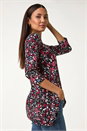 PINK Floral Print Swing Stretch Tunic Top, Image 2 of 5