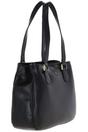 Black Vegetable Tanned Three Section Real Leather Shoulder Bag, Image 2 of 3