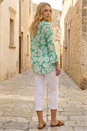Sage Floral Print Flare Sleeve Blouse , Image 3 of 4
