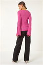 Pink Sweetheart Neck Ruched Knit Jumper, Image 3 of 5