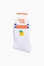 White Lemon Cotton Sports Socks in White, Image 4 of 4
