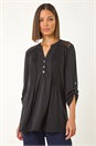 Black Lace Trim Buttoned Shirt, Image 4 of 5