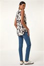 Black Floral Print V-Neck Vest Top, Image 3 of 5