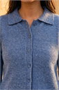 Blue Petite Collar Cardigan, Image 4 of 4