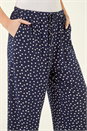 Navy  Petite Spot Cropped Trouser, Image 5 of 5