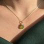 Silver Raw Peridot Sterling Silver August Birthstone Necklace, Image 2 of 5