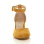 Yellow AJVANI Yellow Mid Block Heel Ankle Strap 2 Part Heels, Image 6 of 6