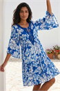 Blue Shadow Floral Lace Smock Dress, Image 2 of 4