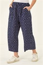 Navy  Petite Spot Cropped Trouser, Image 4 of 5