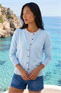 Blue Petite Buttoned Cardigan, Image 1 of 4