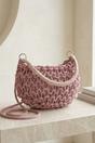 Pink Femme Luxe Pink Macramé Woven Shoulder Bag - Euna, Image 2 of 3