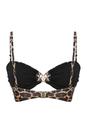 Multi WOVCOR Multi Ruched Bandeau Bikini Top with Ring Detail, Image 4 of 5