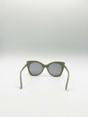 Green Oversized Round Cat-Eye Sunglasses, Image 6 of 6