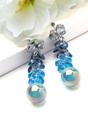 Blue Beaded Globe Drop Earrings, Image 3 of 3