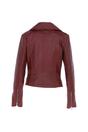 Burgundy 'Brooklyn' Short Leather Biker Jacket, Image 4 of 5