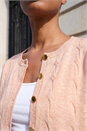 Light Pink Textured Cable Knit Cardigan, Image 4 of 4