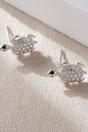 Silver Sterling Silver CZ Turtle Stud Earrings, Image 3 of 3