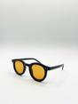 Orange Bold Rounded Sunglasses in Black Orange, Image 4 of 7
