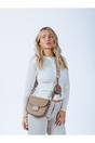 Beige Flap-Over Crossbody with Coin Pouch, Image 3 of 6