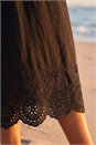 Black Crochet Strappy Midi Dress, Image 4 of 4