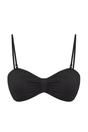 Black Ruched Strapless Padded Bandeau Bikini Top with Adjustable Straps, Image 2 of 5