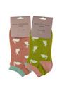 Pink 2 Pairs Breathable Bamboo Trainer Socks, Image 2 of 3