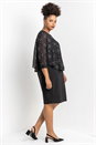 Silver Curve Foil Print Overlay Dress, Image 2 of 4